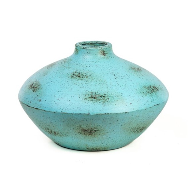 FLORERO CERAMICA TURQUESA