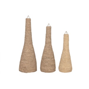 PANTALLA SET 3 FIBRA TRENZADA 36X36X111 NATURAL