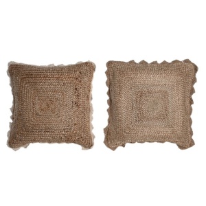 COJIN YUTE 45X45X15 1100 GR, MACRAME 2 SURT.