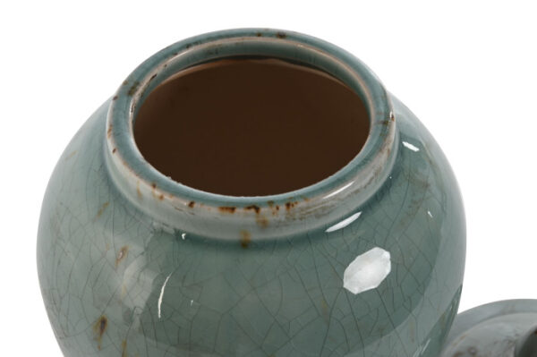 JARRA CERAMICA VIDRIADA 15X14X23 AZUL CELESTE - Imagen 2