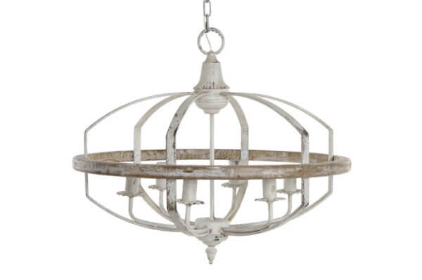 LAMPARA TECHO ABETO METAL 64X64X56 BLANCO