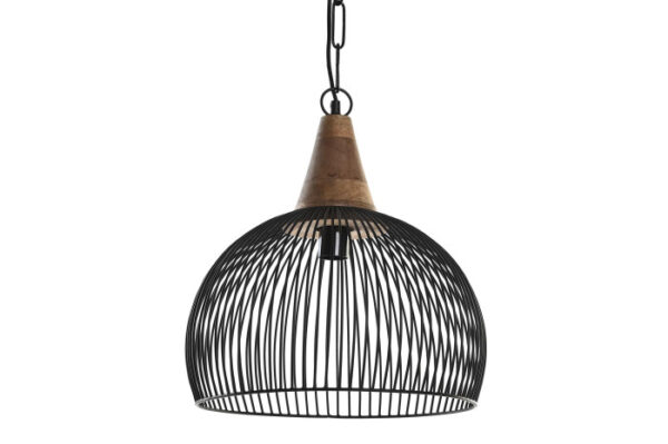 LAMPARA TECHO METAL MADERA 36X36X40 NEGRO - Imagen 5