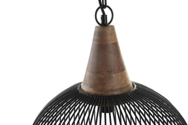 LAMPARA TECHO METAL MADERA 36X36X40 NEGRO - Imagen 4