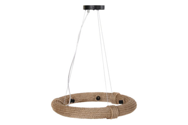 LAMPARA TECHO CUERDA 48X48X10 6 BOMBILLAS MARRON - Imagen 3