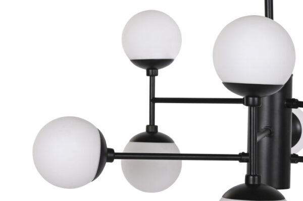 LAMPARA TECHO CRISTAL METAL 80X80X60 9 BOLAS NEGRO - Imagen 7