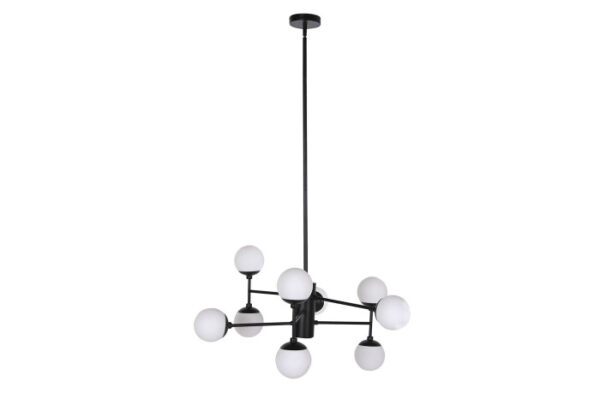 LAMPARA TECHO CRISTAL METAL 80X80X60 9 BOLAS NEGRO - Imagen 3