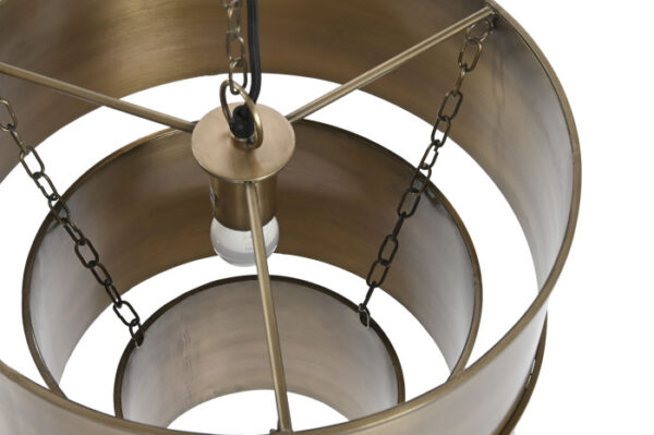 LAMPARA TECHO HIERRO 42X42X41 TRIPLE DORADO - Imagen 2