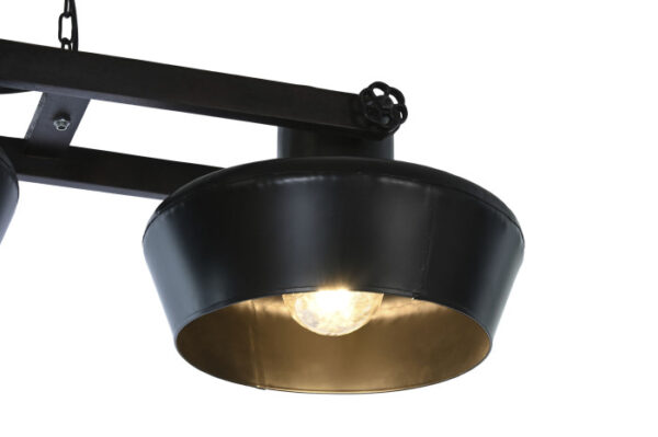 LAMPARA TECHO HIERRO MANGO 126X36X27 3 FOCOS NEGRO - Imagen 5