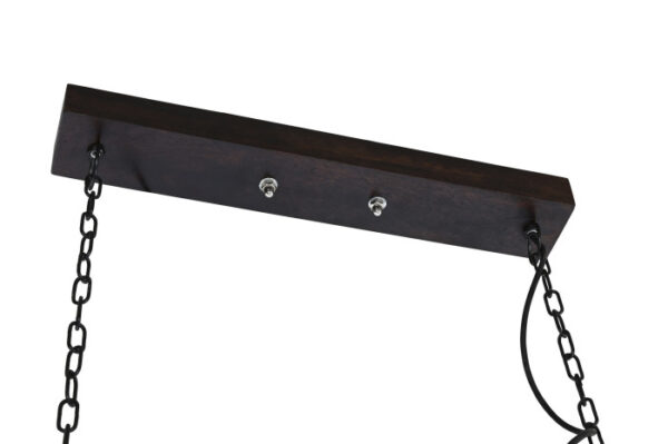 LAMPARA TECHO HIERRO MANGO 126X36X27 3 FOCOS NEGRO - Imagen 3
