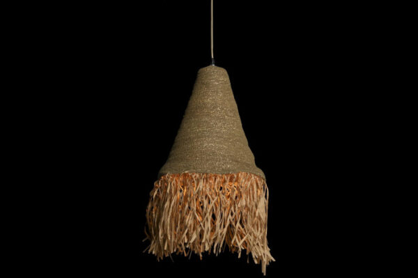 LAMPARA TECHO YUTE HIERRO 44X44X67 NATURAL - Imagen 5