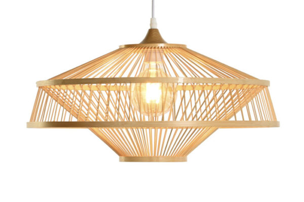 LAMPARA TECHO BAMBU 50X50X23 E27 NATURAL NATURAL