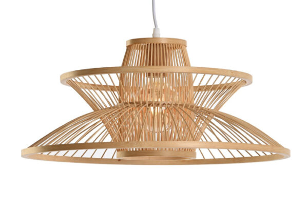 LAMPARA TECHO BAMBU 50X50X22 NATURAL MARRON CLARO - Imagen 5