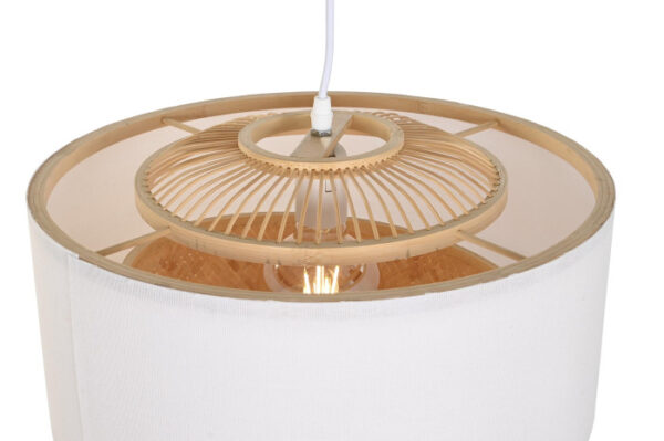 LAMPARA TECHO BAMBU POLIESTER 40X40X39 E27 FLECOS - Imagen 5