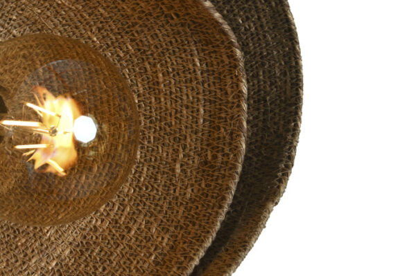 LAMPARA APLIQUE SEAGRASS 30X30X18 DOBLE NATURAL - Imagen 3