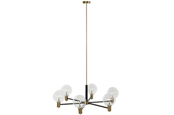 LAMPARA TECHO METAL CRISTAL 83X83X128 BOLAS NEGRO - Imagen 7