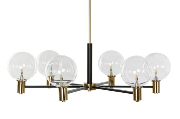 LAMPARA TECHO METAL CRISTAL 83X83X128 BOLAS NEGRO - Imagen 2