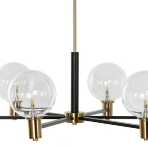 LAMPARA TECHO METAL CRISTAL 83X83X128 BOLAS NEGRO