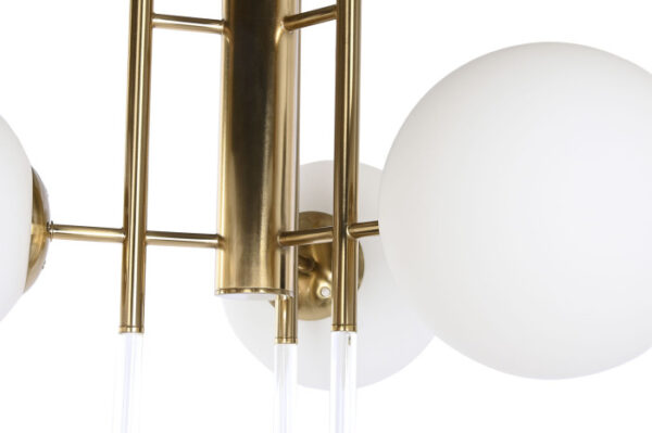LAMPARA TECHO METAL CRISTAL 64X64X64 BOLAS DORADO - Imagen 5