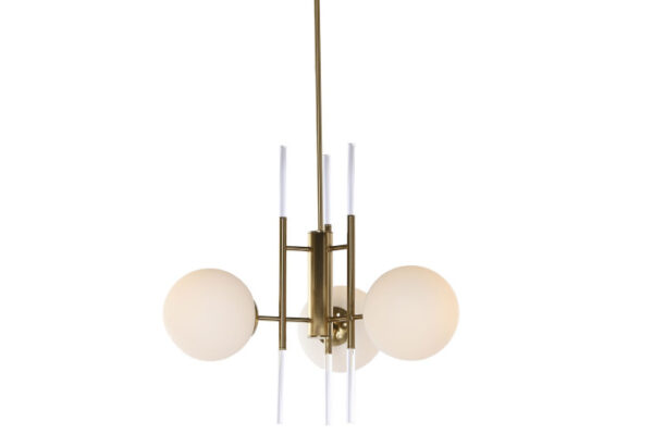 LAMPARA TECHO METAL CRISTAL 64X64X64 BOLAS DORADO