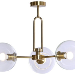 LAMPARA TECHO CRISTAL METAL 56X56X36 BOLAS DORADO