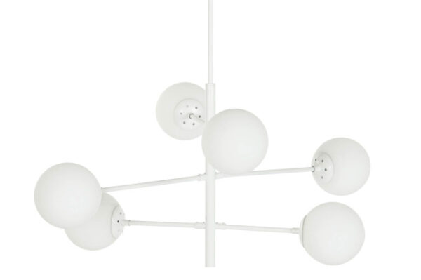 LAMPARA TECHO METAL CRISTAL 96X73X50 BOLAS BLANCO - Imagen 6