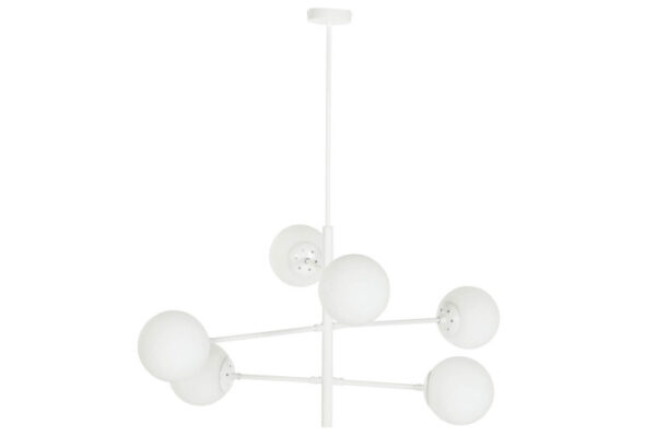 LAMPARA TECHO METAL CRISTAL 96X73X50 BOLAS BLANCO - Imagen 5
