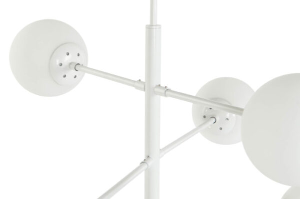 LAMPARA TECHO METAL CRISTAL 96X73X50 BOLAS BLANCO - Imagen 4