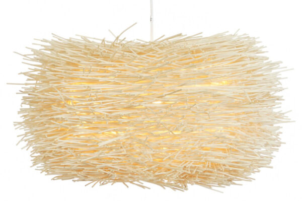 LAMPARA TECHO RATAN HIERRO 60X60X35 NIDO NATURAL