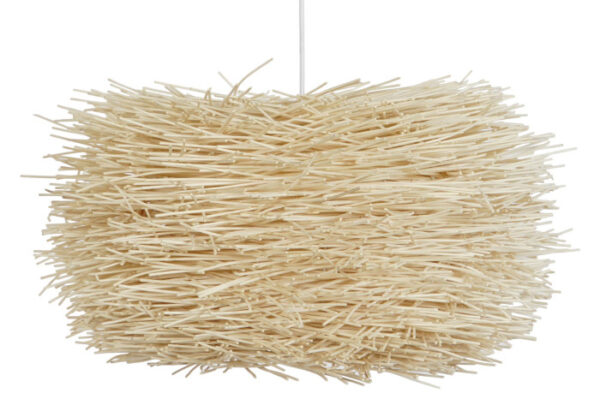 LAMPARA TECHO RATAN HIERRO 60X60X35 NIDO NATURAL - Imagen 2