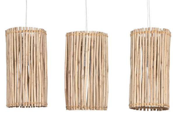 LAMPARA TECHO EUCALIPTO 20X20X40 TRONCOS BLANCO - Imagen 6