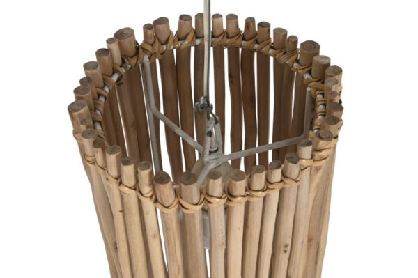LAMPARA TECHO EUCALIPTO 20X20X40 TRONCOS BLANCO - Imagen 5