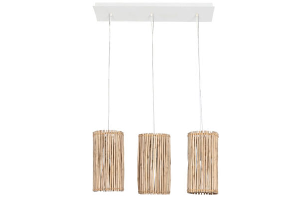 LAMPARA TECHO EUCALIPTO 20X20X40 TRONCOS BLANCO - Imagen 2