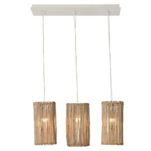 LAMPARA TECHO EUCALIPTO 20X20X40 TRONCOS BLANCO