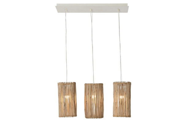 LAMPARA TECHO EUCALIPTO 20X20X40 TRONCOS BLANCO