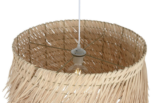 LAMPARA TECHO RATAN 60X60X40 HECHA A MANO NATURAL - Imagen 4