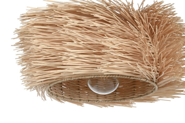 LAMPARA TECHO RATAN 53X53X19 HECHA A MANO NATURAL - Imagen 2
