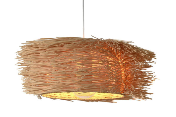 LAMPARA TECHO RATAN 53X53X19 HECHA A MANO NATURAL