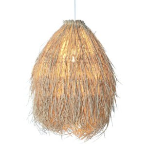 LAMPARA TECHO RATAN 51X51X70 HECHA A MANO NATURAL