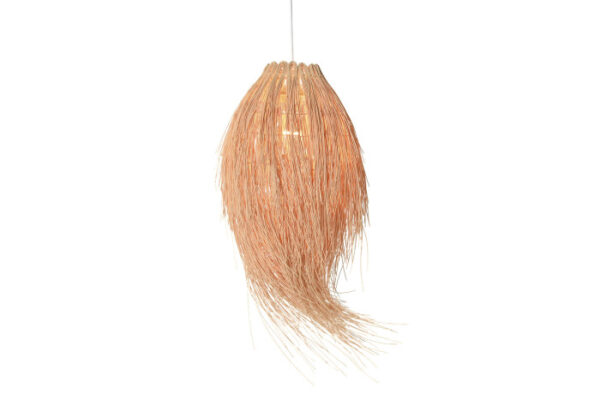 LAMPARA TECHO RATAN 34X34X65 HECHA A MANO NATURAL