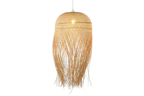 LAMPARA TECHO RATAN 40X40X70 HECHA A MANO NATURAL