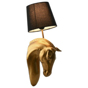 LAMPARA APLIQUE RESINA 18X21,5X50,5 CABALLO DORADO