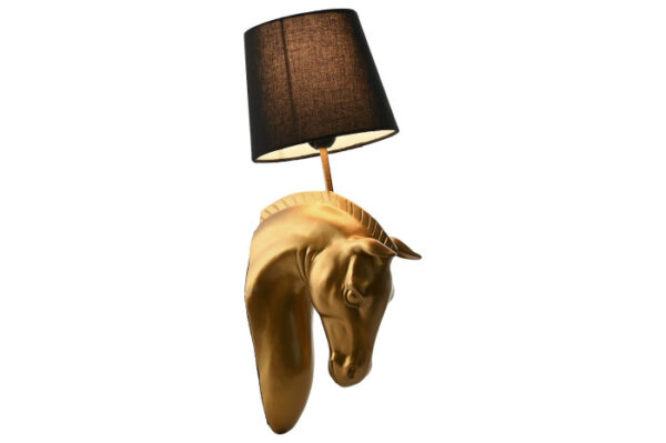 LAMPARA APLIQUE RESINA 18X21,5X50,5 CABALLO DORADO