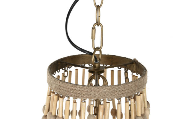 LAMPARA TECHO YUTE METAL 50,5X50,5X148 FLECOS - Imagen 5