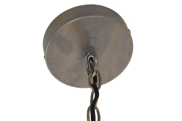 LAMPARA TECHO METAL MADERA 53X53X123 BOLAS MARRON - Imagen 3