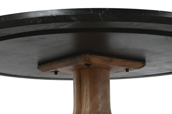 MESA COMEDOR ACACIA MARMOL 115X115X76 NEGRO - Imagen 5