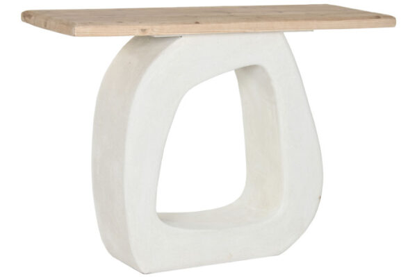 CONSOLA ABETO MDF 120X38X82 RUGOSO BLANCO - Imagen 2