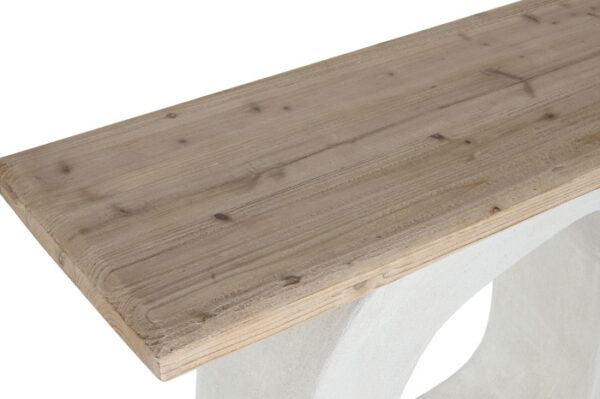 CONSOLA ABETO MDF 120X38X82 RUGOSO BLANCO - Imagen 3