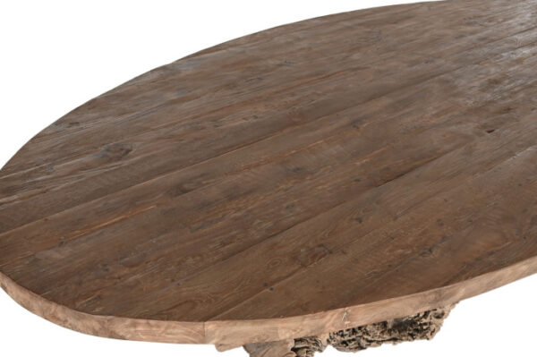 MESA COMEDOR TECA 240X120X78 BASE RAIZ TECA - Imagen 4