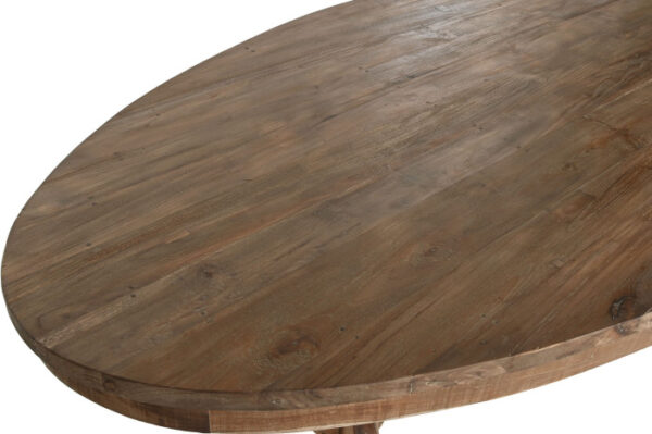 MESA COMEDOR TECA 220X110X78 DOBLE SOPORTE NATURAL - Imagen 4