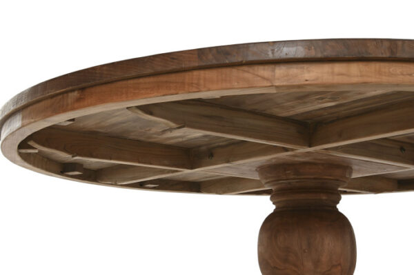 MESA COMEDOR TECA RECICLADA 160X160X78 PIE - Imagen 5